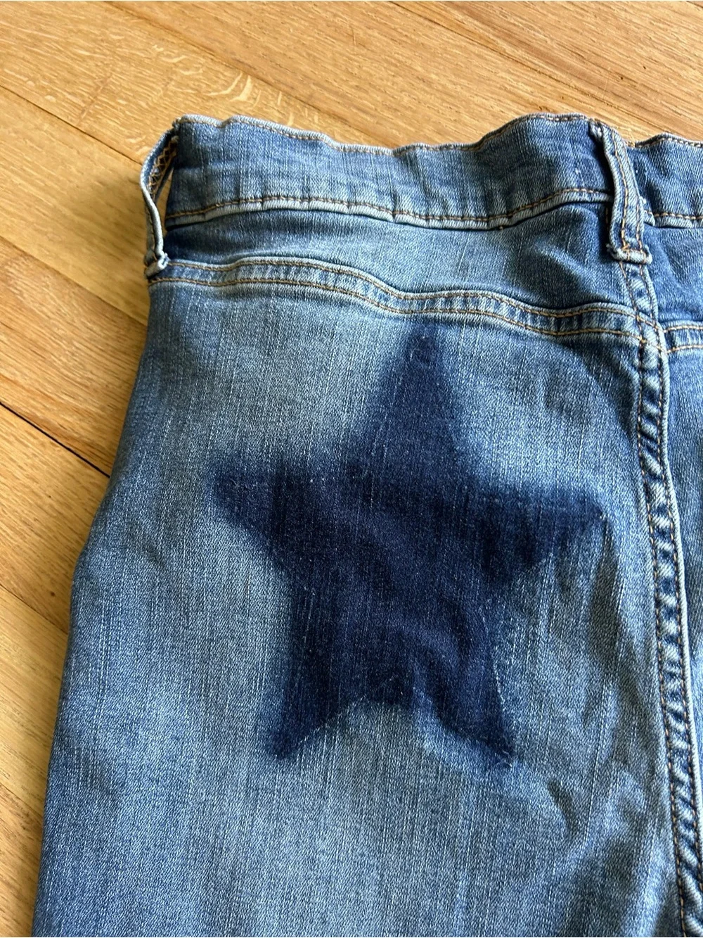 NWOT Sneak Peek Star Bottom high rise distressed flare jeans